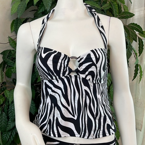 ISAAC MIZRAHI ZEBRA PRINT TANKINI - Picture 4 of 9